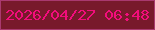 文字の大きさ：3、枠の色：a9396f、背景の色：78192b、文字の色：f20d7c 無料ブログパーツのブログ時計