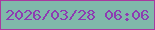 文字の大きさ：1、枠の色：a9399f、背景の色：80b9aa、文字の色：8d3bb2 無料ブログパーツのブログ時計