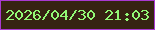 文字の大きさ：2、枠の色：a939d1、背景の色：362312、文字の色：92fa75 無料ブログパーツのブログ時計