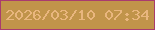 文字の大きさ：5、枠の色：a93b6e、背景の色：c1944a、文字の色：e9b67e 無料ブログパーツのブログ時計