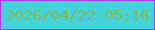 文字の大きさ：4、枠の色：a93be6、背景の色：42d4da、文字の色：86b554 無料ブログパーツのブログ時計