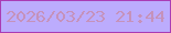 文字の大きさ：4、枠の色：a93cb5、背景の色：bcacfd、文字の色：c592bb 無料ブログパーツのブログ時計