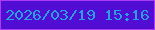 文字の大きさ：4、枠の色：a93cf3、背景の色：510dd3、文字の色：21a3e2 無料ブログパーツのブログ時計