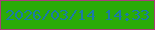 文字の大きさ：5、枠の色：a93d7a、背景の色：2aab08、文字の色：1a7ba6 無料ブログパーツのブログ時計