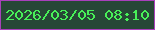 文字の大きさ：1、枠の色：a940bb、背景の色：274736、文字の色：48f058 無料ブログパーツのブログ時計