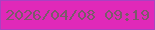 文字の大きさ：1、枠の色：a941c2、背景の色：e029b9、文字の色：7c5a6a 無料ブログパーツのブログ時計