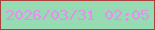 文字の大きさ：1、枠の色：a9423e、背景の色：96dbb1、文字の色：e78df2 無料ブログパーツのブログ時計