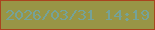 文字の大きさ：4、枠の色：a9441f、背景の色：989546、文字の色：75a299 無料ブログパーツのブログ時計