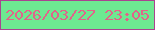文字の大きさ：4、枠の色：a94490、背景の色：6de991、文字の色：e1648a 無料ブログパーツのブログ時計