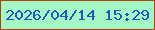 文字の大きさ：4、枠の色：a94514、背景の色：a4f8c4、文字の色：2654c3 無料ブログパーツのブログ時計