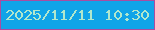 文字の大きさ：4、枠の色：a94da1、背景の色：10a4e8、文字の色：b1e7cd 無料ブログパーツのブログ時計