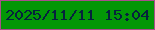 文字の大きさ：2、枠の色：a94e8c、背景の色：039706、文字の色：06223d 無料ブログパーツのブログ時計