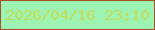 文字の大きさ：2、枠の色：a95027、背景の色：9cf2b2、文字の色：c6dd57 無料ブログパーツのブログ時計