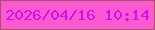 文字の大きさ：5、枠の色：a95067、背景の色：fc5ad0、文字の色：d70bec 無料ブログパーツのブログ時計
