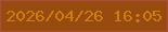 文字の大きさ：2、枠の色：a95134、背景の色：974b0f、文字の色：ce7e0e 無料ブログパーツのブログ時計