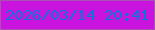 文字の大きさ：5、枠の色：a952b4、背景の色：c914df、文字の色：0a74d6 無料ブログパーツのブログ時計
