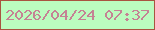 文字の大きさ：5、枠の色：a95440、背景の色：bbfcbf、文字の色：c58294 無料ブログパーツのブログ時計
