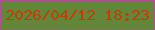 文字の大きさ：4、枠の色：a9548f、背景の色：64863a、文字の色：c23f04 無料ブログパーツのブログ時計