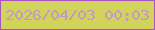 文字の大きさ：4、枠の色：a954c4、背景の色：d1d35a、文字の色：c298c5 無料ブログパーツのブログ時計