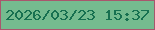 文字の大きさ：1、枠の色：a9566d、背景の色：75bb8f、文字の色：177050 無料ブログパーツのブログ時計