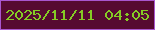 文字の大きさ：5、枠の色：a956cf、背景の色：560a31、文字の色：85cb25 無料ブログパーツのブログ時計