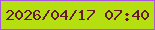 文字の大きさ：4、枠の色：a957e0、背景の色：b6df12、文字の色：671b2a 無料ブログパーツのブログ時計