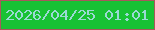 文字の大きさ：5、枠の色：a9585c、背景の色：18c234、文字の色：9adad4 無料ブログパーツのブログ時計