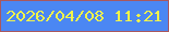文字の大きさ：5、枠の色：a9585e、背景の色：4b87f3、文字の色：f1f34a 無料ブログパーツのブログ時計