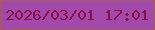 文字の大きさ：1、枠の色：a9585e、背景の色：a249ac、文字の色：8c0e44 無料ブログパーツのブログ時計