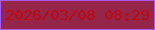 文字の大きさ：4、枠の色：a95aee、背景の色：952549、文字の色：bf080b 無料ブログパーツのブログ時計