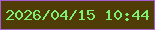 文字の大きさ：4、枠の色：a95cd2、背景の色：4f3c06、文字の色：7ef270 無料ブログパーツのブログ時計