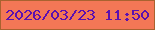 文字の大きさ：1、枠の色：a9622f、背景の色：f37756、文字の色：5b10b0 無料ブログパーツのブログ時計