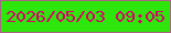 文字の大きさ：1、枠の色：a96484、背景の色：2ee50c、文字の色：d70166 無料ブログパーツのブログ時計