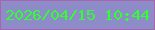 文字の大きさ：4、枠の色：a965ac、背景の色：8e8cc8、文字の色：32fe34 無料ブログパーツのブログ時計