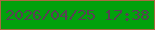 文字の大きさ：1、枠の色：a96940、背景の色：02a10c、文字の色：584053 無料ブログパーツのブログ時計