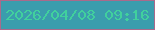 文字の大きさ：1、枠の色：a96a8b、背景の色：3a9dad、文字の色：41d09d 無料ブログパーツのブログ時計