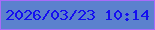文字の大きさ：3、枠の色：a96bf9、背景の色：5b81ce、文字の色：140ff0 無料ブログパーツのブログ時計