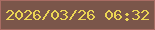 文字の大きさ：1、枠の色：a96c63、背景の色：7b564a、文字の色：ecd554 無料ブログパーツのブログ時計