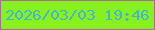 文字の大きさ：3、枠の色：a96c9a、背景の色：87f11e、文字の色：48b4cf 無料ブログパーツのブログ時計