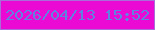 文字の大きさ：4、枠の色：a96dd9、背景の色：ea0ad3、文字の色：6083e1 無料ブログパーツのブログ時計