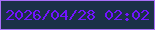 文字の大きさ：4、枠の色：a96ff9、背景の色：1b3148、文字の色：7214ff 無料ブログパーツのブログ時計
