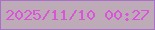 文字の大きさ：1、枠の色：a970ca、背景の色：beabb8、文字の色：d855d7 無料ブログパーツのブログ時計