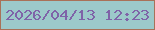 文字の大きさ：2、枠の色：a97158、背景の色：9cc9ca、文字の色：7f63a8 無料ブログパーツのブログ時計