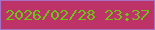 文字の大きさ：5、枠の色：a971c3、背景の色：bd3267、文字の色：6dc416 無料ブログパーツのブログ時計