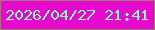 文字の大きさ：4、枠の色：a97577、背景の色：e608cf、文字の色：88ffb4 無料ブログパーツのブログ時計