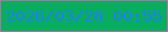 文字の大きさ：4、枠の色：a975a4、背景の色：08ae5e、文字の色：1e7ffc 無料ブログパーツのブログ時計