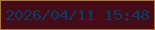 文字の大きさ：4、枠の色：a97643、背景の色：450b17、文字の色：083b68 無料ブログパーツのブログ時計