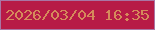 文字の大きさ：3、枠の色：a976a4、背景の色：b71b46、文字の色：d58a5b 無料ブログパーツのブログ時計