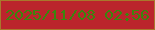 文字の大きさ：4、枠の色：a9782c、背景の色：bb252c、文字の色：3b850e 無料ブログパーツのブログ時計