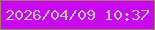 文字の大きさ：1、枠の色：a9786e、背景の色：c807ef、文字の色：bbc1b1 無料ブログパーツのブログ時計